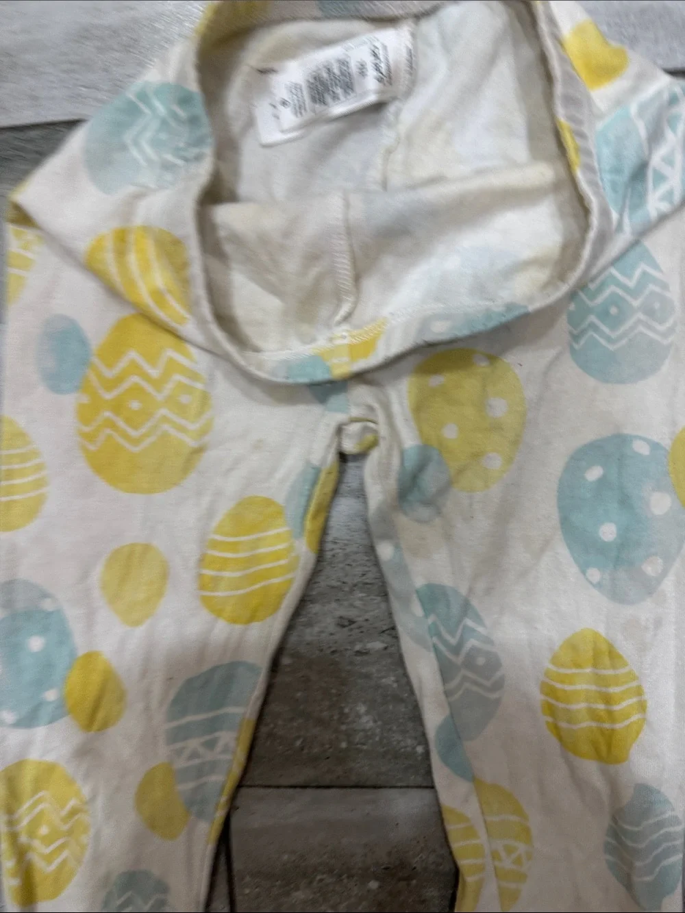Carter's White Pajama Set with Yellow & Light Blue Egg Print